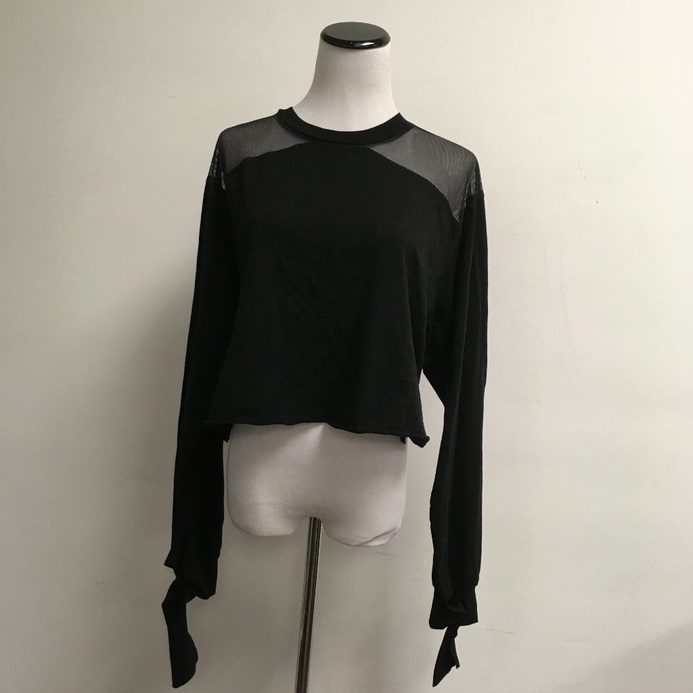 Kendall & Kylie black mesh cropped top new S